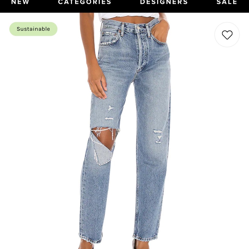 AGOLDE 90s pinch waist distressed jean